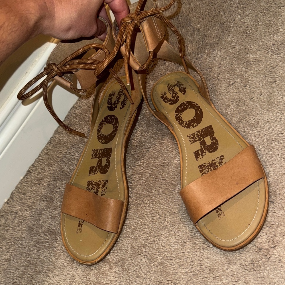 Sorel Women's Brown Lace-Up Sandals